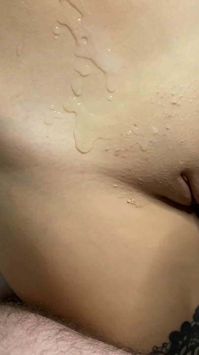 cock rubbing on pussy, penetration, cum on belly 18yo | Clip 3