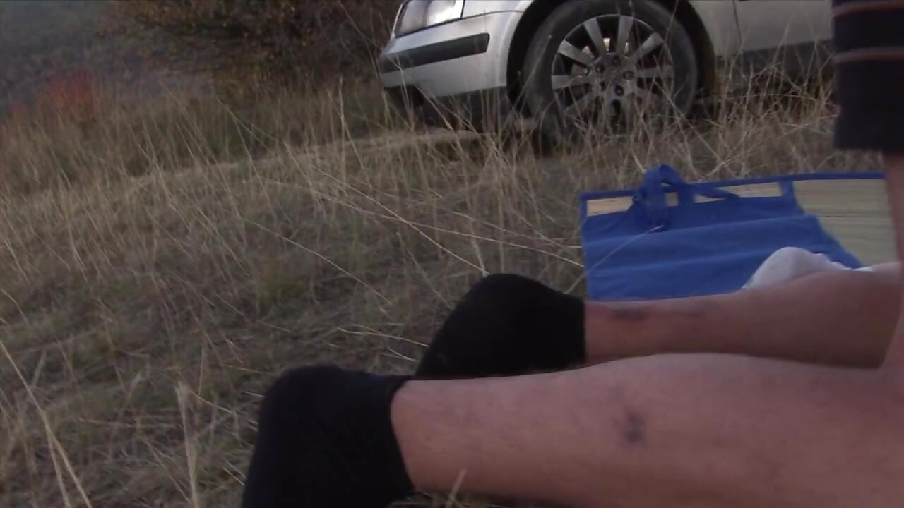 Blonde mature gets doggystyled outdoors
