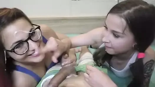 2 girls share facial