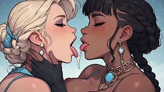 Gorgeous Afro Women in the Cold of Winter part 2, Hentai, artificial intelligence, animation, uncensored