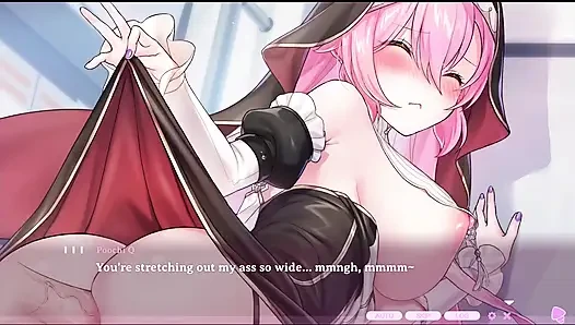 Kaiju Princess 2 szenen Nonne cosplay 2 - rosa behaarte frau bekommt schwanz in ihren arsch