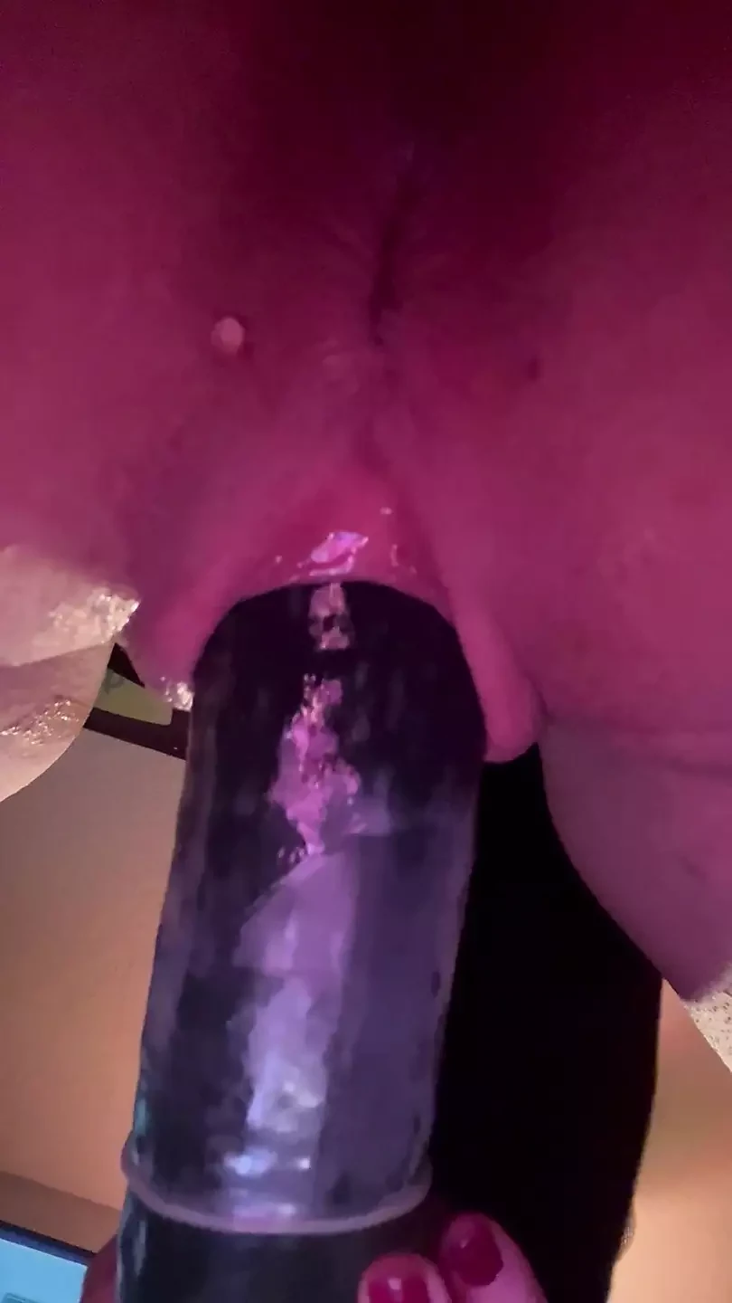 Fucking my tight pussy with huge cucumber for first time