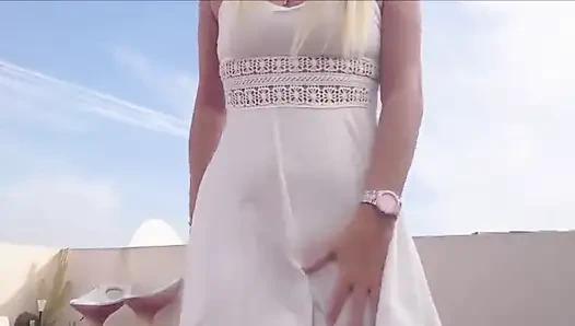 Komm mit mir heute & Sieh, wie ich mich draußen auf meinem balkon beim masturbieren reibe