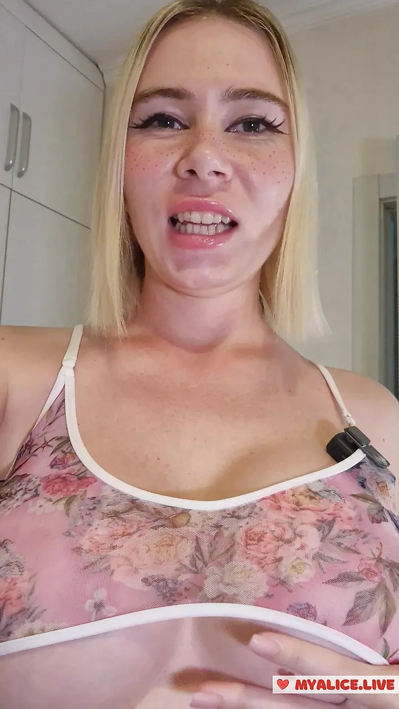 Wet blonde slut, Pussy play JOI, fingering and begging for daddy's cock