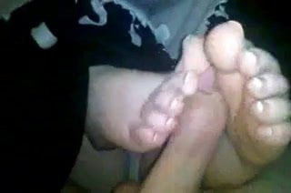 Giving another footjob to my hubby's friend