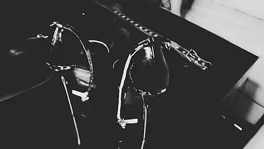 Foot fetish dominatrix hot black and white high heels goddess brunette MILF femdom bdsm kink