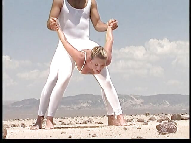 Excellent blonde lady in white gets dick in her tight asshole