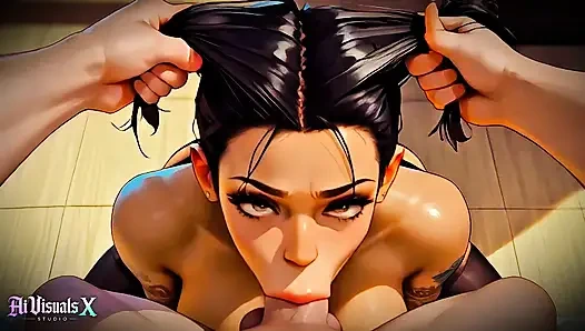 (4K) AI 3D Animated - Hot Latina Interracial Blowjob & Cumshot (AI Visuals X)