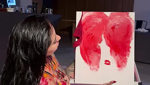 The painting teacher wanted to put his cock in some tits, so I invited him over and he ended up fucking me and leaving my pussy
