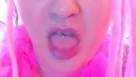 Try to cum on my tongue try to time it and hit my tongue with your cummies