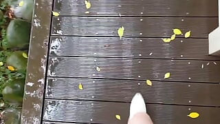 Naughty Trans Girl Ting Xuan Riding a Dildo Outdoors.