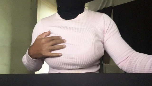 pink top big boobs crossdresser teasing