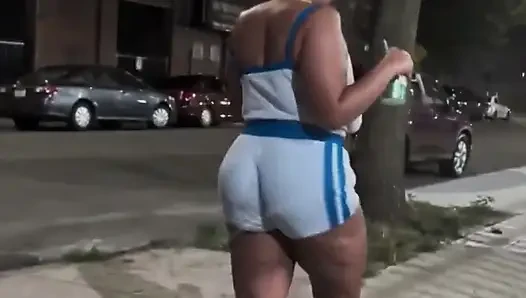 Leg Tease Redbone BBW Natural Fat Ass Walking Bow Legged Crossed Legs Thick Thighs