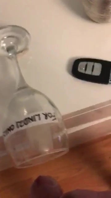 Lee spurts his cum in a wine glass for me