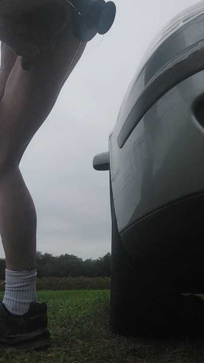 The happiness of taking your ass with big dildos in nature | Clip 1