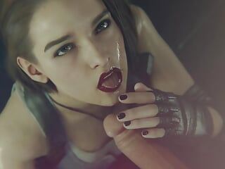 Jill aus Resident Evil wichst sich den Schwanz und isst Sperma