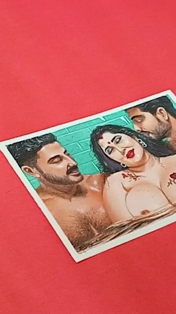 Kompilasi seni erotik atau lukisan wanita desi India yang seksi bertetek besar berkongkek dengan suami & abang ipar | Klip 1