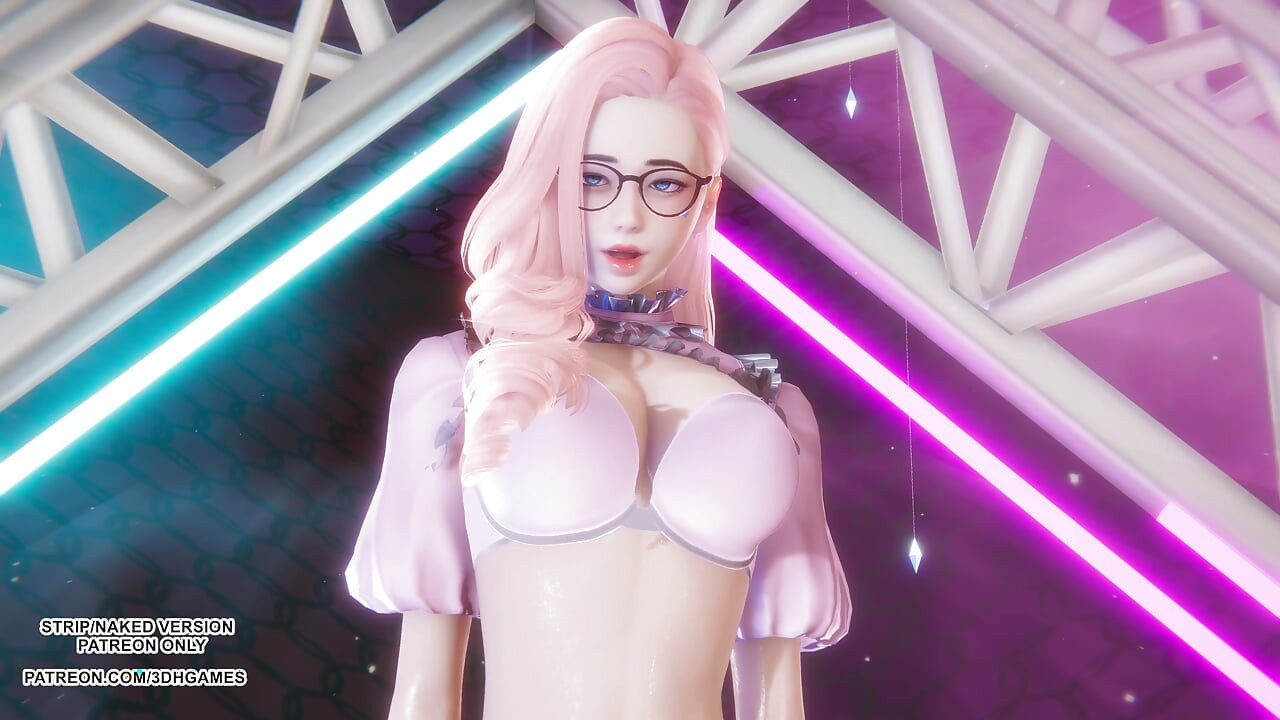 MMD Purple Kiss - Nerdy Seraphine Sexy Kpop Dance League of Legends Hentai