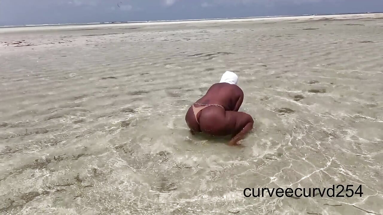 Flashing Twerking at a Beach in Africa