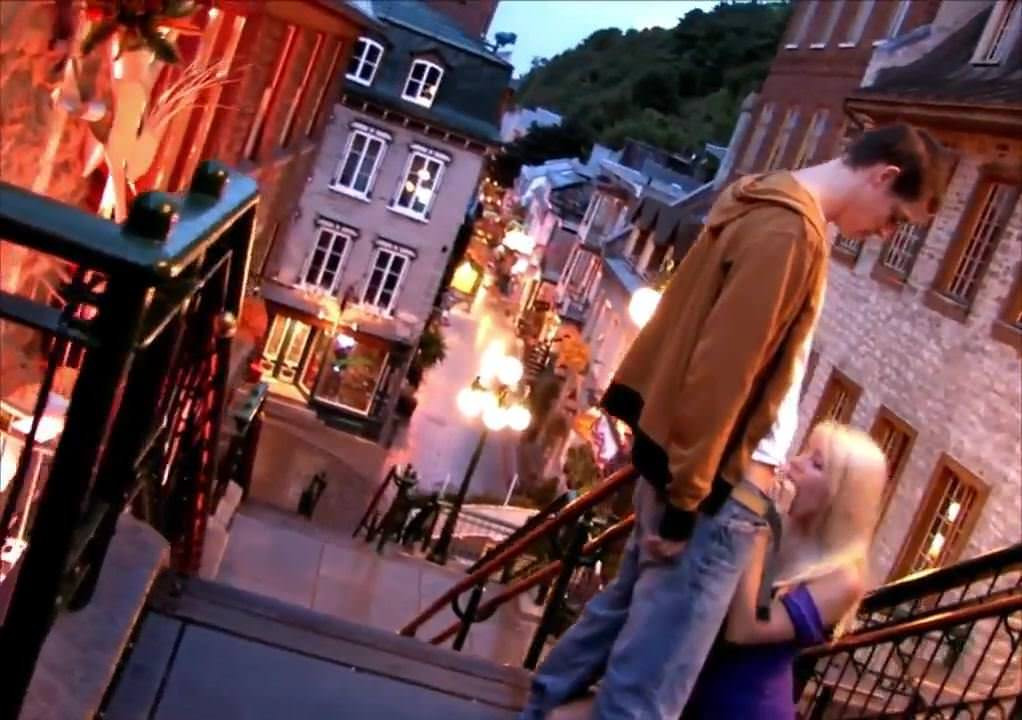 en las escaleras