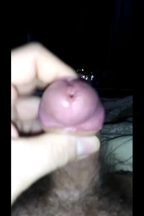 Ozzing cumshot all over my swollen head.