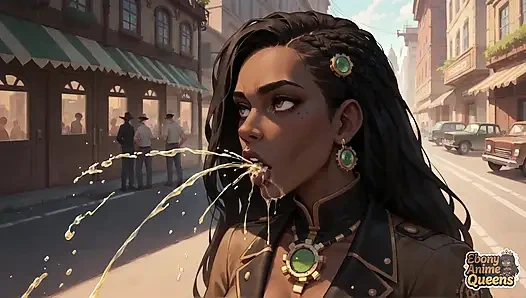 Ratu kulit hitam yang super sange ini habis-habisan sama steampunk xxx!