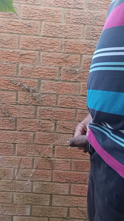 Needing a piss in the garden.