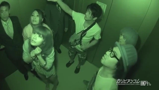 Stuck in Elevator Maika and Aoi Miyama - More at caribbeanco