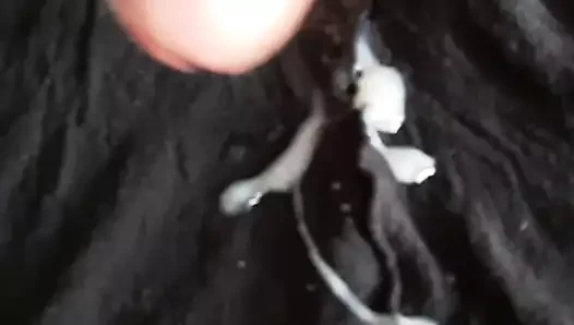 Cum üzerinde siyah naylon çorap