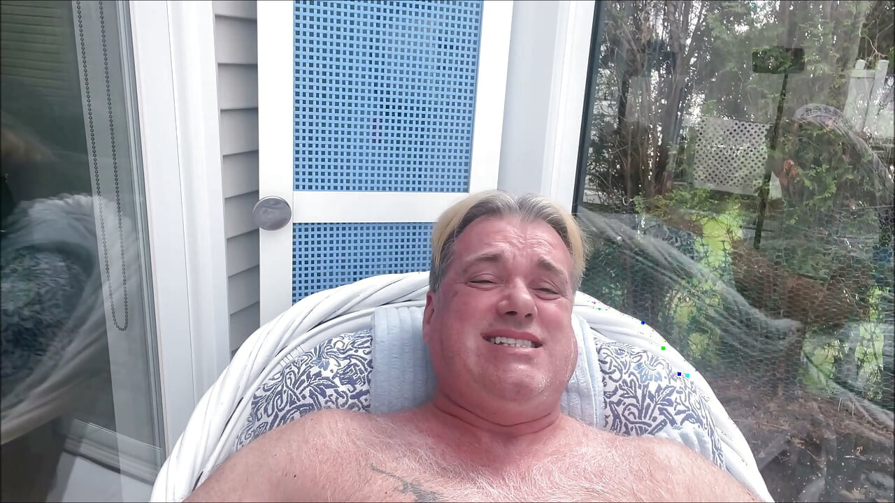 HUNK DADDY BEAR NAKED SUNBATHING IN THE VERANDA 6