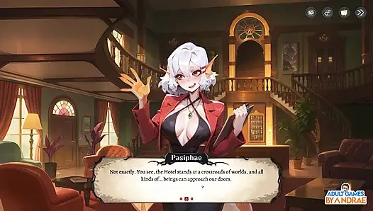Gameplay hotel bagian 2 - menjelajahi living hotel dan bertemu huntress griselda