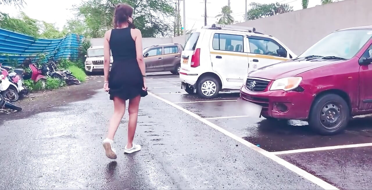 Stranger Car Tyre Squirt, Road Side Pussy Finger and Squirt and Ass Spank