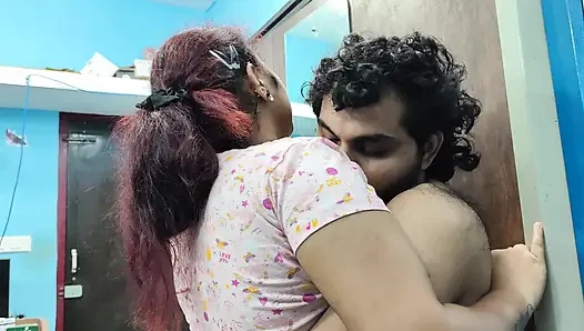 Hot kiss with boobs press