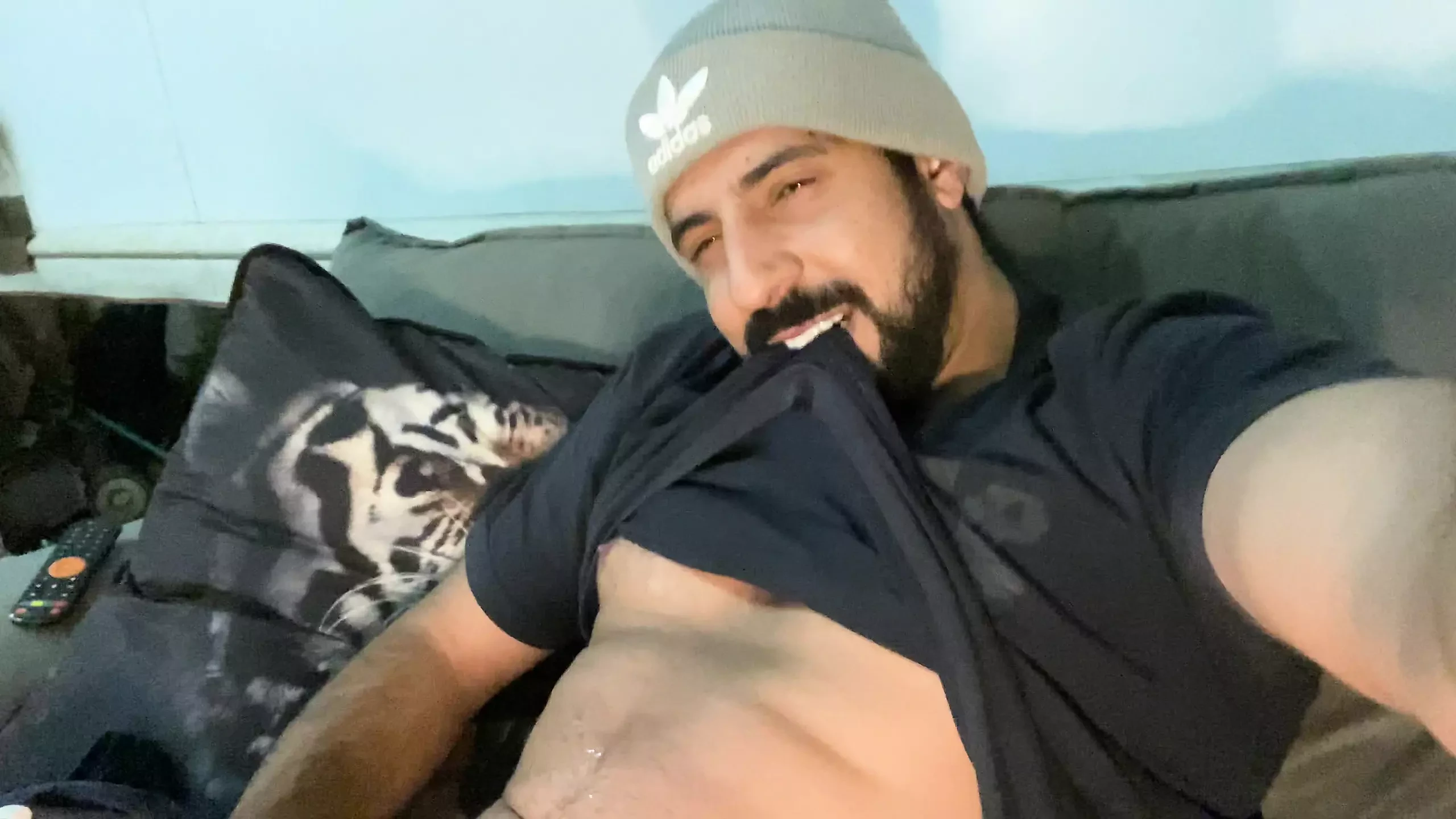Hot big cock boy cumming a lot after jerking off to his followers