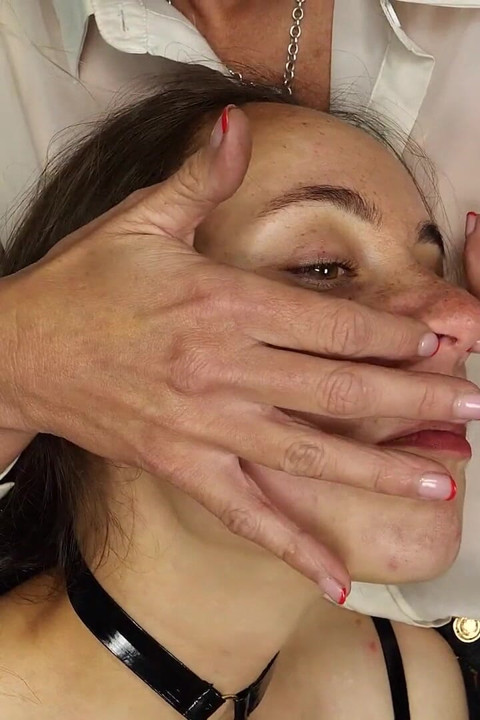 Good Girl Mila's Nose Inspection and Pinching by Mistress Inka