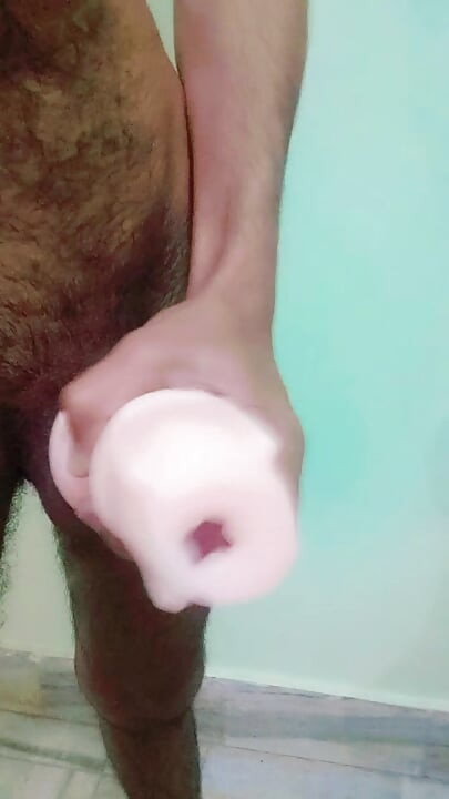 Ejaculated three times for sex toy