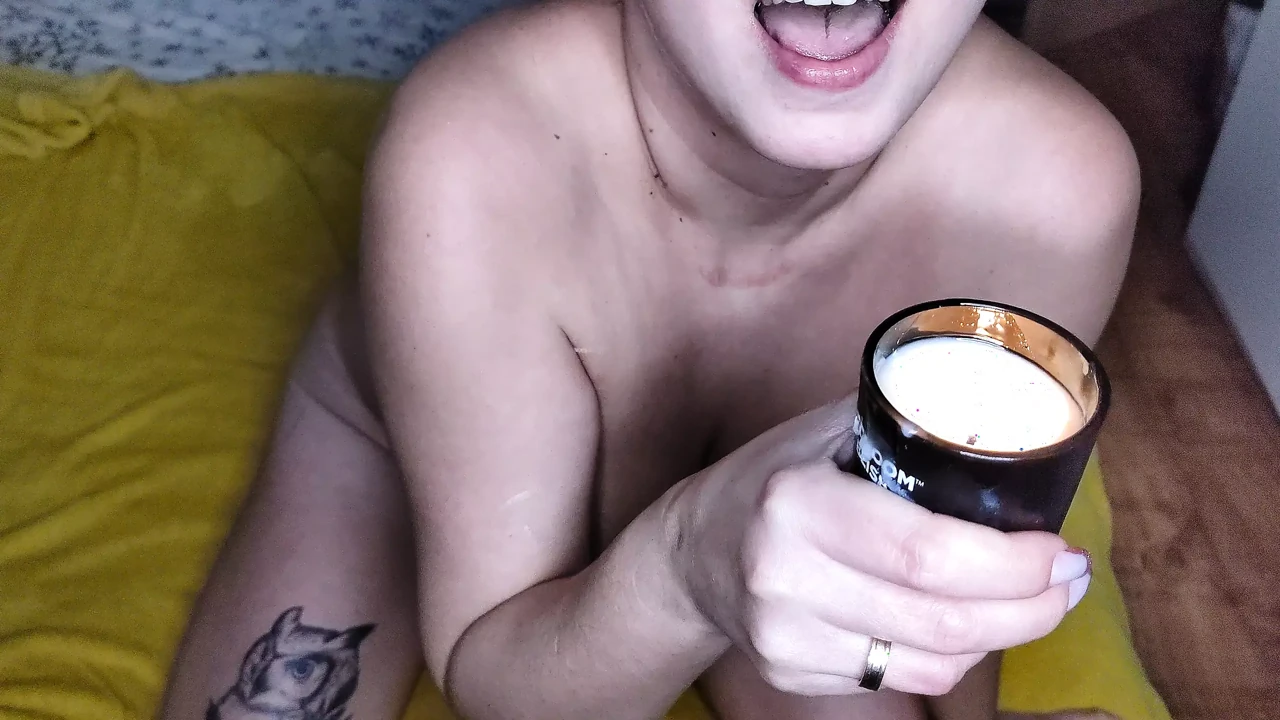 Candle wax on perfect natural tits. Our first experience with hot candle wax. Please rate us and subscribe