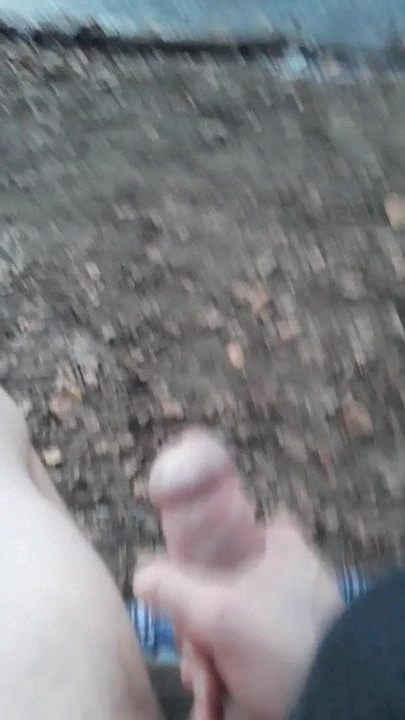 Cumshot at frozen lake