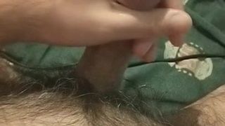 Moaning hairy step dad shoots a load