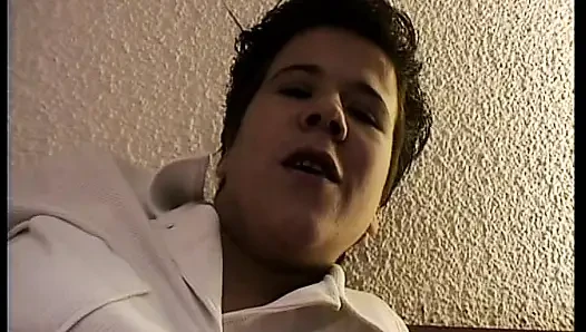 Ugly German whore shows her cunt to the cam