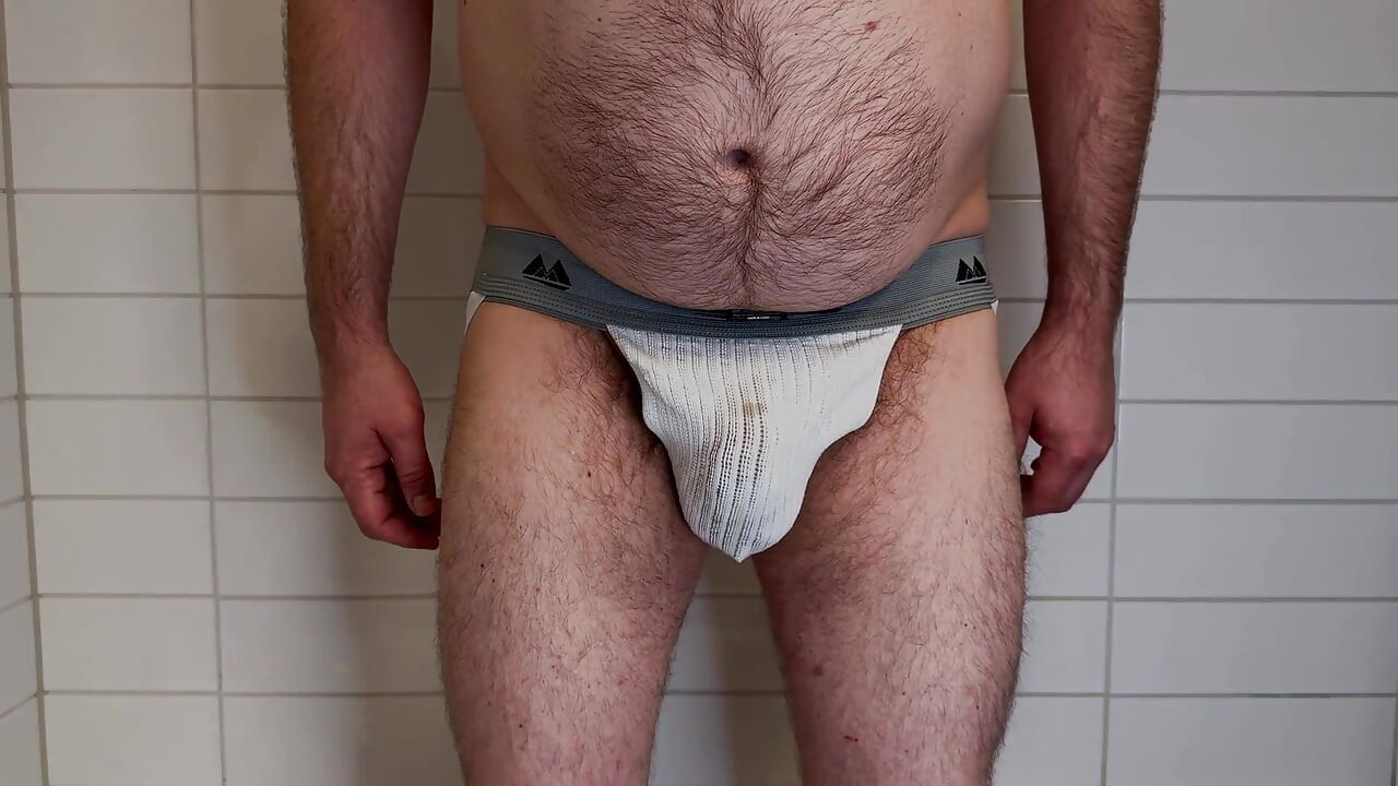 Dude Pissing His White Jocks and Farts