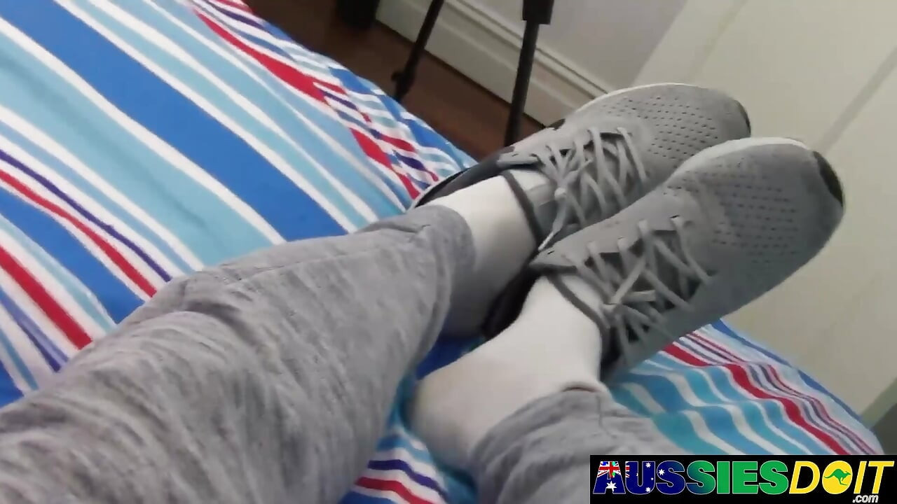 Muscular Aussie Jock Eric Strokes His Cock Solo While Viewing Porn