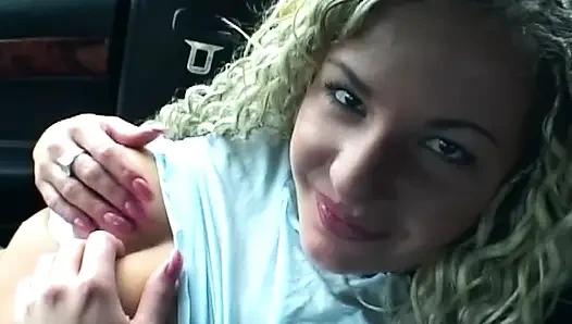 Pierced Pussy Dildo Stretch Squirting in The Car