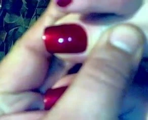 Long red toenails 1