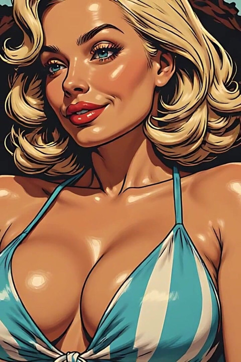 Big Boob Babes in Swimsuits Art