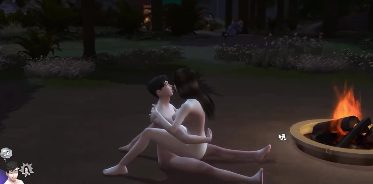 Kneppe i skoven med en lækker pige Sims 4