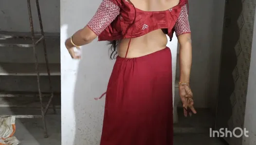 neighbour aunty removing saree and pleasuring herself on the floor