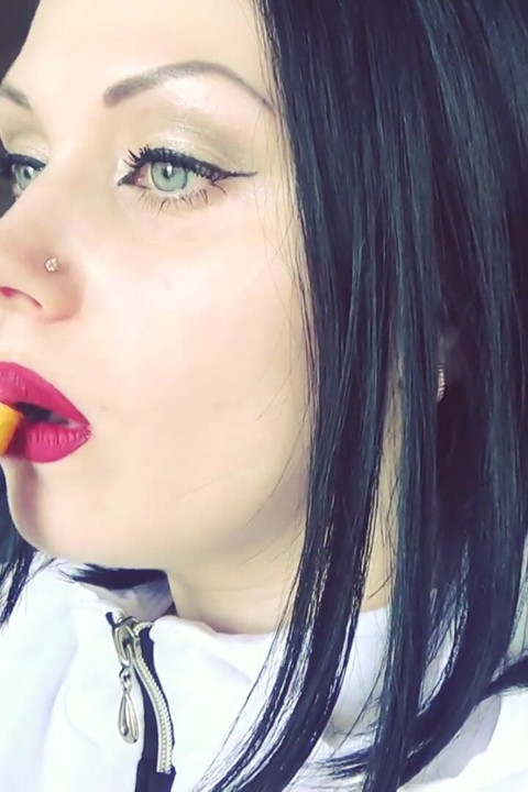 Smoke from dark red big lips