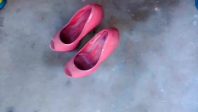 her heels
