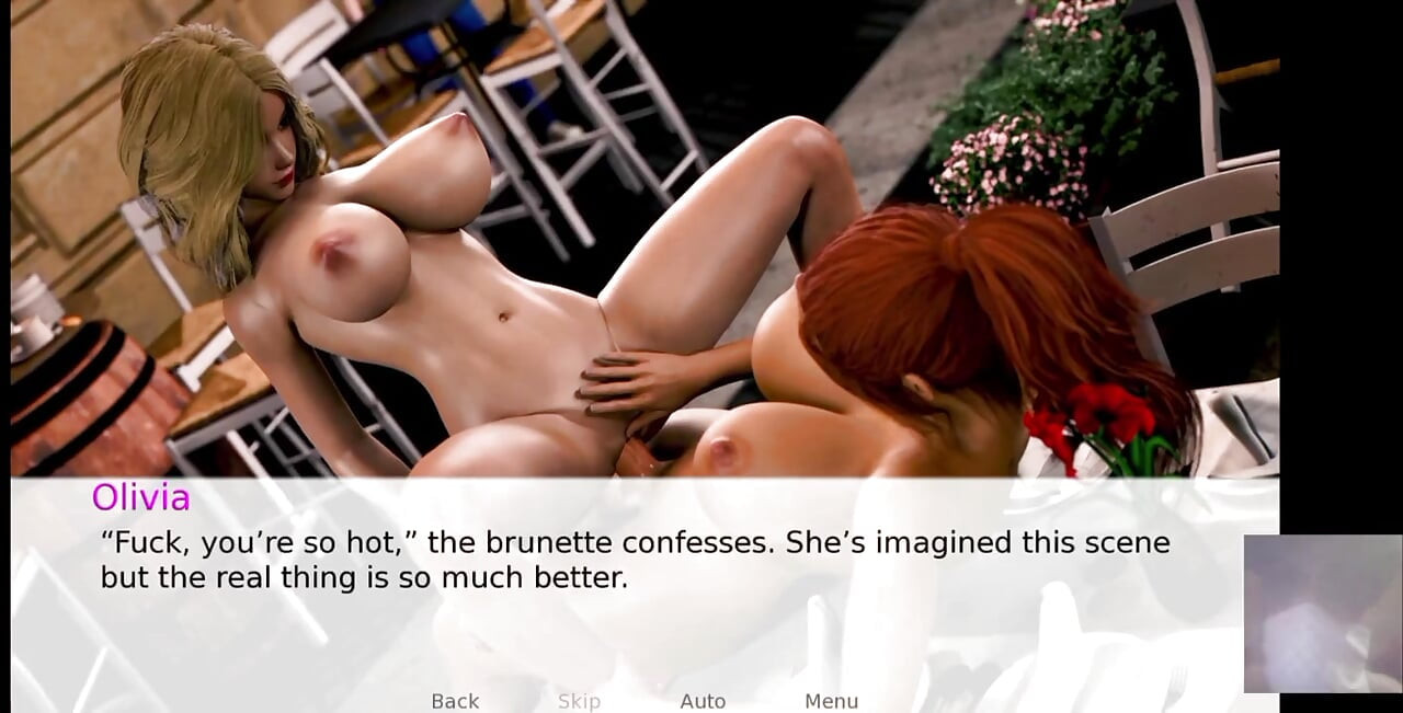 Futa-mädchen Ihre Beste Blonde Freundin Im Freien, Während Alle Zuschauen.